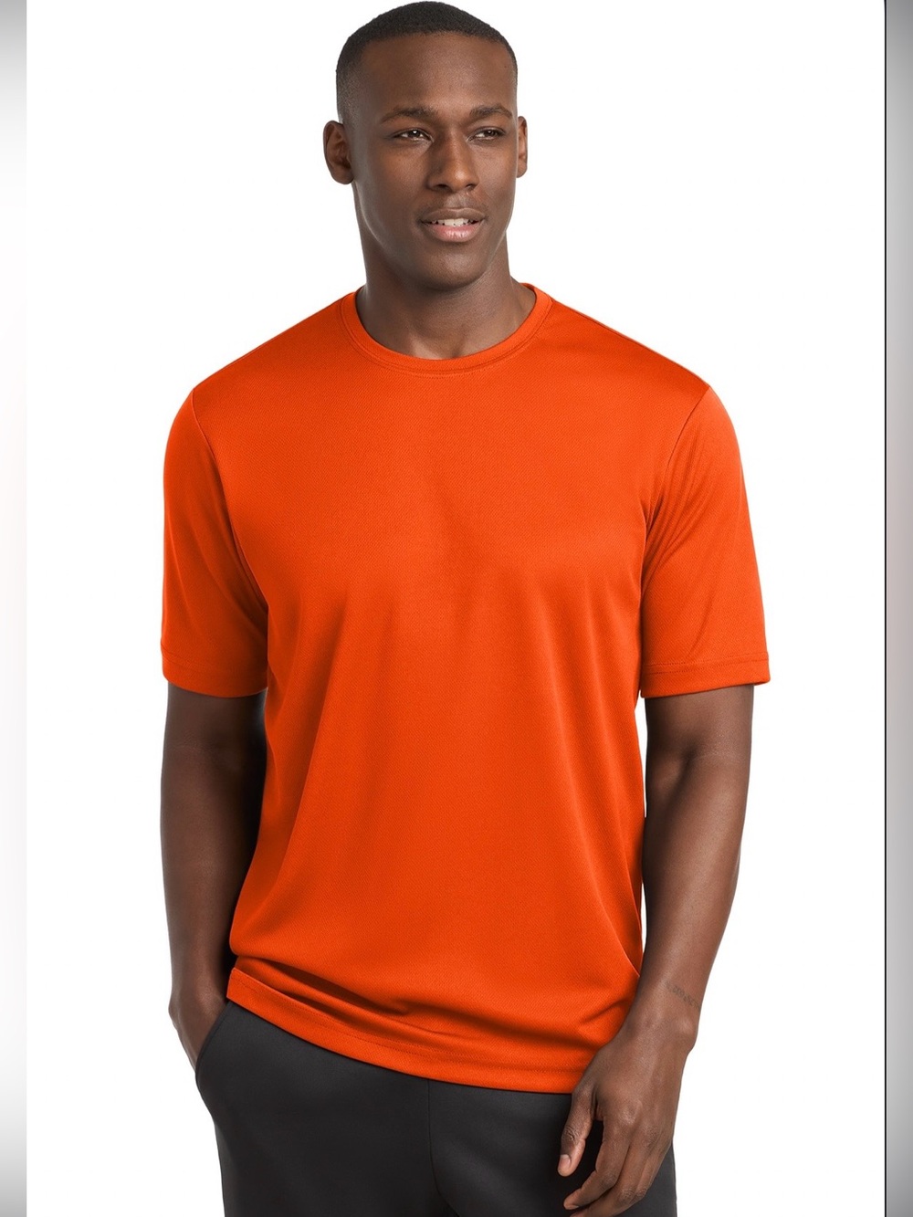 Activewear Short Sleeve Crewneck Tee in Bright Orange